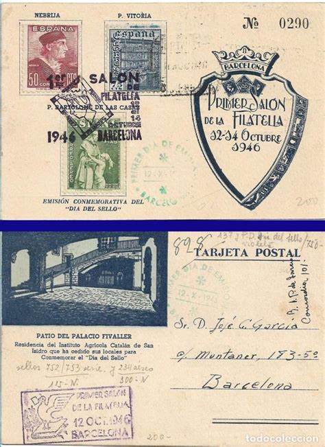 Año 1946tarjeta Postal Matasello Gomis Nº 137 Comprar Sobres Primer