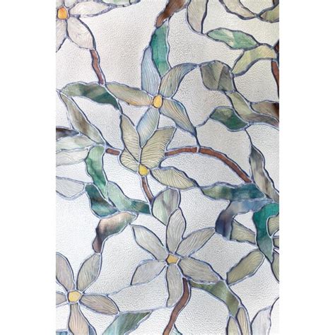 Artscape Jasmine 24 In W X 36 In L Textured Stained Glass Privacy