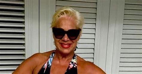 Denise Welch 62 Shows Off Two Stone Weight Loss In Black Peephole