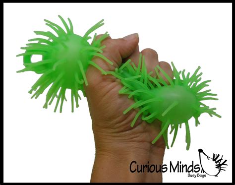 6 puffer worms sensory fidget and soft hairy air filled stress ball curious minds busy bags