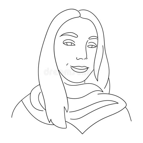 The Beautiful Face Is Drawn In One Continuous Line Style Woman With
