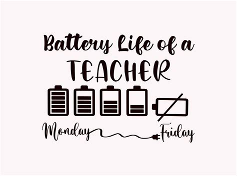 Battery Life Of A Teacher Etsy
