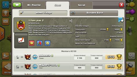 Clan Village Clash Of Clans Interface In Game