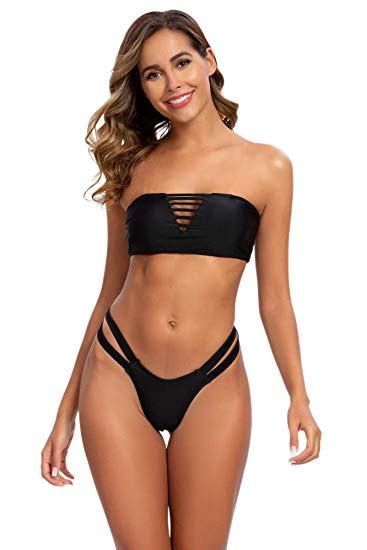 Womens Bandeau Bikini Swimsuit Two Piece Wf Shopping