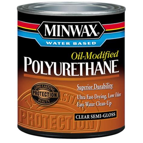 Minwax 63020 Semi Gloss Water Based Oil Modified Polyurethane 1 Quart