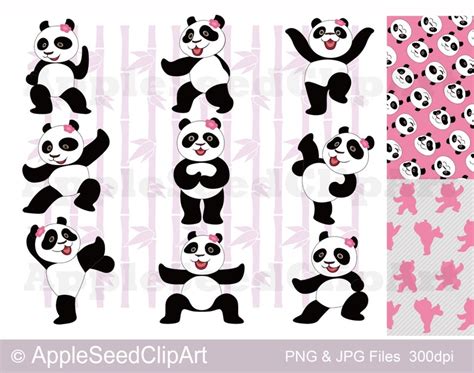 Kung Fu Panda Digital Clip Art Panda Girl Digital Clip Art Etsy
