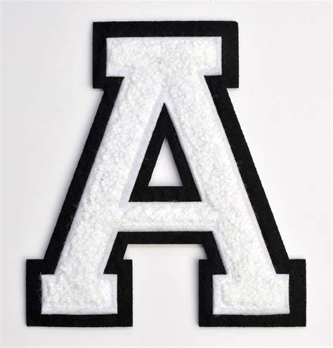 Varsity Letter Patches White Embroidered Chenille