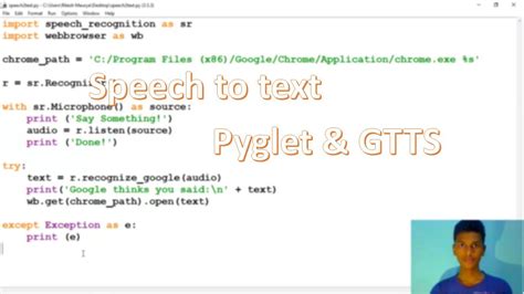 Download your files as mp3 or wav. Speech to Text and Text to Speech (GTTS, Pyglet and Speech ...