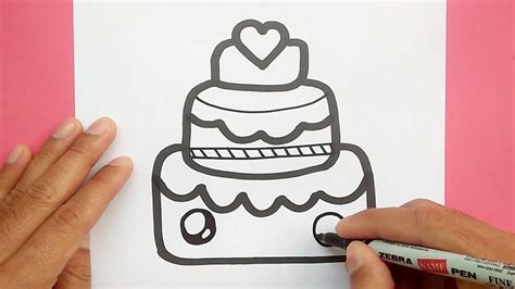 You can also easily draw a cute birthday cake according to the steps below next, create the boundaries between the layers of cake and the edges of the top and bottom of the birthday cake. How to draw a cute Birthday Cake very simple, Draw cute things