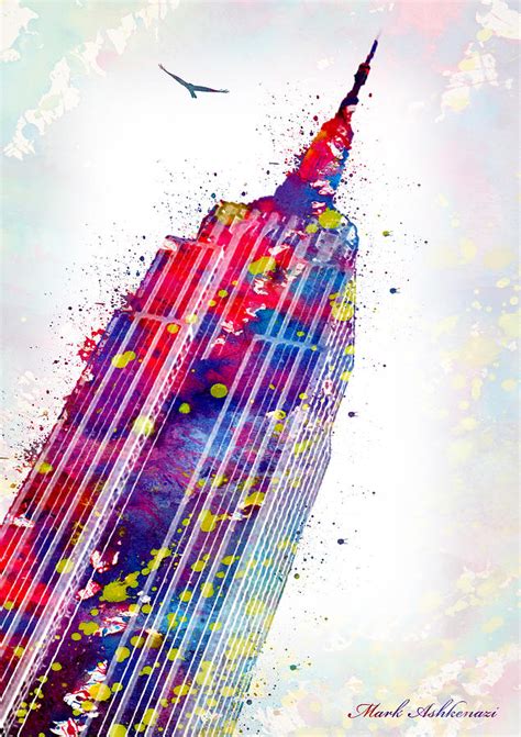 Empire State Building Digital Art By Mark Ashkenazi