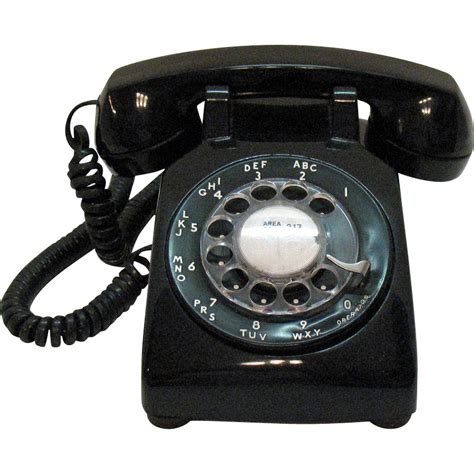 Vintage Black Rotary Dial Telephone Bell System Western Electric 1960s png image