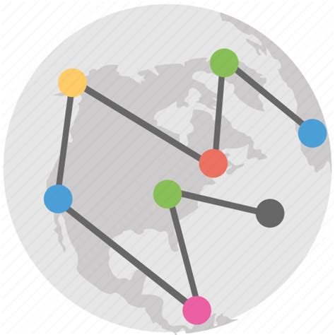 Digital world map, global digital network, global mesh network, global network, world network ...