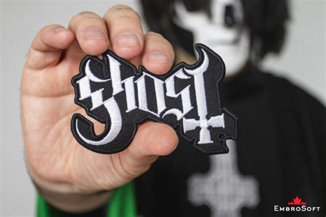 Ghost Bc Logo Text Embroidered Patch Iron On Embrosoft