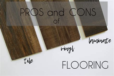 This traditional flooring option isn't usually considered an appropriate choice for kitchen weigh all the pros and the cons of the product to see if it makes a suitable choice for your home. Pros and Cons of Laminate, Vinyl, and Tile Flooring ...