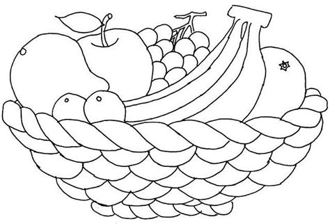 Grab your crayons and color together. fruit_basket_coloring_page (4) | Fruit coloring pages ...