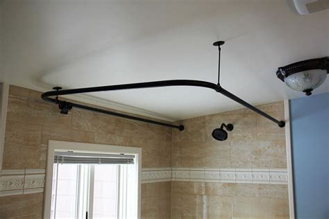 The shower rod has one curtain and a heavy cloth liner and has only fallen once when my. Portfolio | Shower rod, Shower rods, Angled ceilings