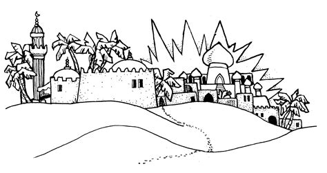 Cityscape Of Of City Of Bethlehem Coloring Pages