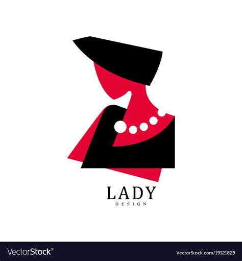 Lady Design Red And Black Fashion And Beauty Logo Vector Image