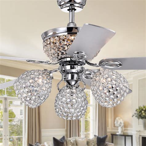 Free shipping on orders over $35. Jasper Silver 52-Inch 5-Blade Lighted Ceiling Fan with ...