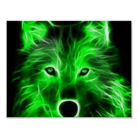 Maybe you would like to learn more about one of these? Cool green wolf poster | Zazzle