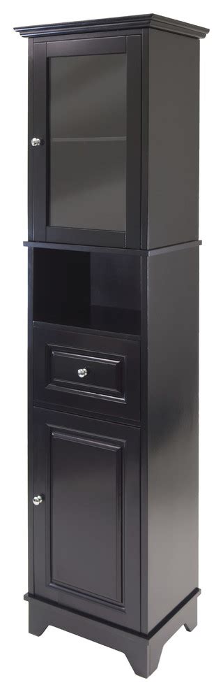 4.6 out of 5 stars. Winsome Wood Alps Tall Cabinet With Glass Door And Drawer ...