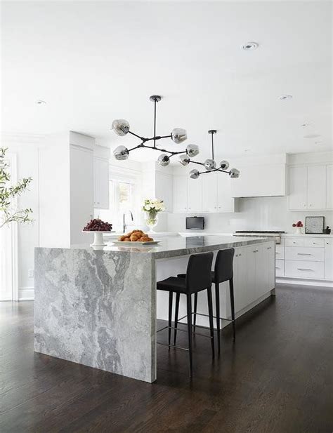 Waterfall Marble Island Kitchen