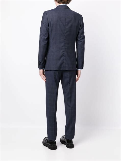 Brioni Check Pattern Single Breasted Suit Farfetch