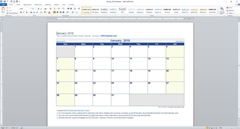 Ms Word Calendar Template Customize And Print