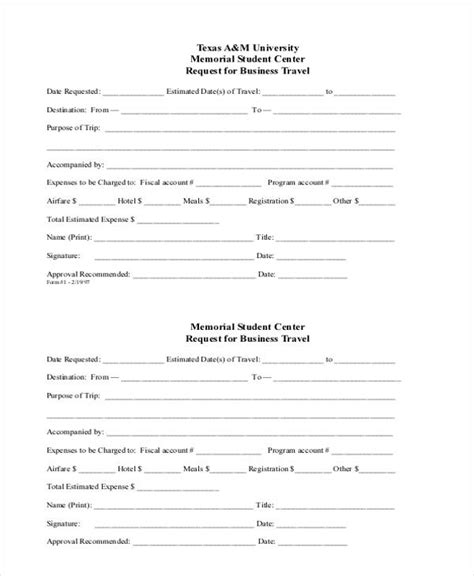 sample business request forms   ms word