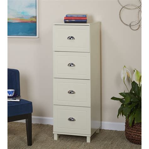 Bradley 4 Drawer Vertical Wood Filing Cabinet White