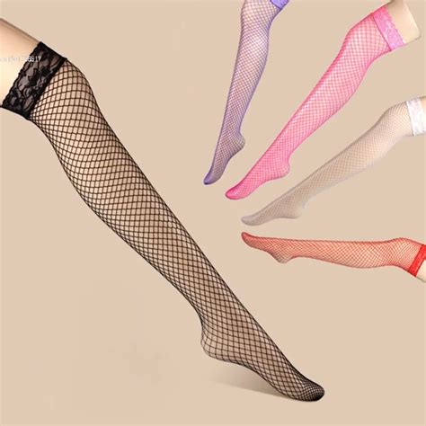 New 2014 Women Girls Black Sexy Fishnet Stockings Middle Mesh Knee High