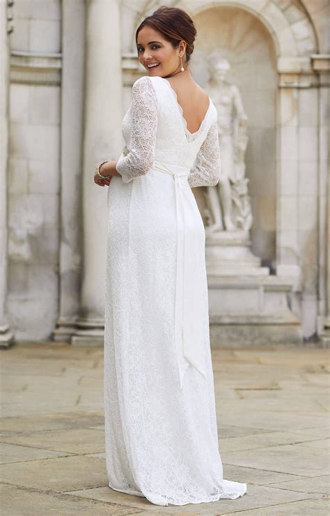 Chloe Lace Maternity Wedding Gown Ivory Maternity Wedding Dresses