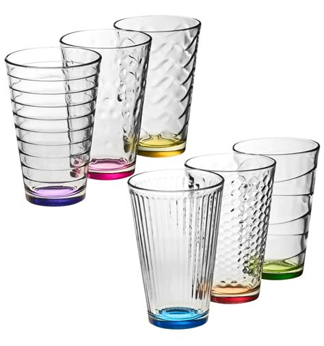 Festive red, set of 6 red artisan crafted hand blown glasses. Drinking Glass Set of 6 856064