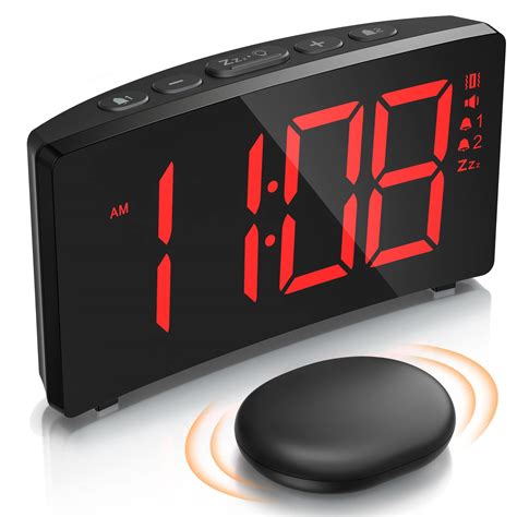 Buy Wireless Alarm Clock With Bed Shaker Loud Dual Alarm Clock For