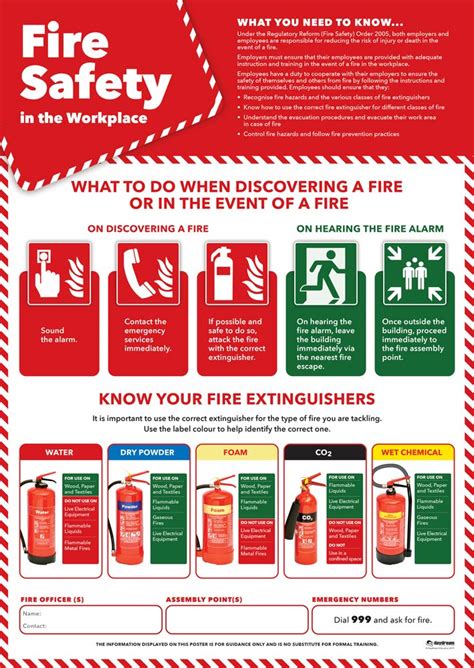 Fire Safety In The Workplace Health And Safety Posters Laminated