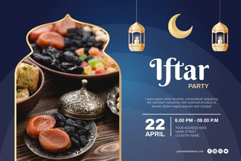 Sjabloon Iftar Party Ramadan Poster Banner Postermywall