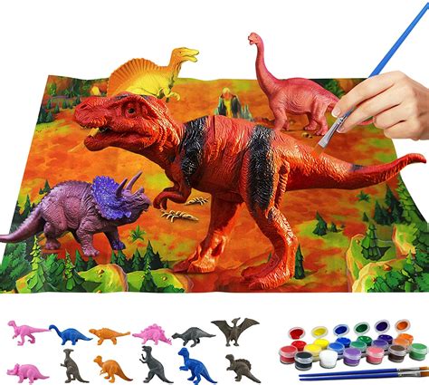 Amazon Kitoart Dinosaur Painting Kit For Kids 58 Pcs Diy Kids Crafts