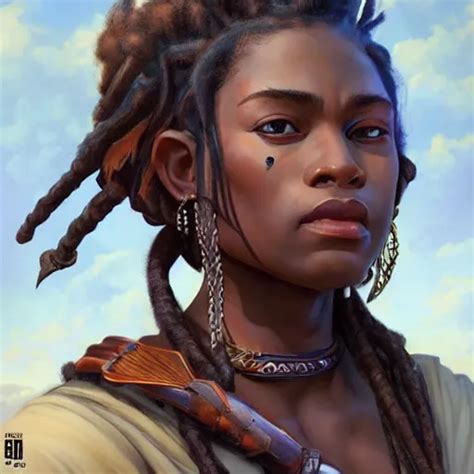 A Strong Dark Skinned Female Archer With Dreadlocks Stable