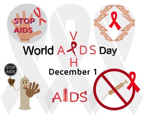 A Set Of Icons On The Topic Of Aids And Hiv Hands Show Heart With Ribbon Symbol Of Aids Hiv