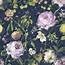 Floris Floral Wallpaper Navy  From I Love UK