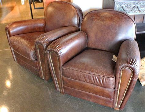 Choose from contactless same day delivery, drive up and more. 34" W Club armchair Vintage cigar brown leather Nail head ...