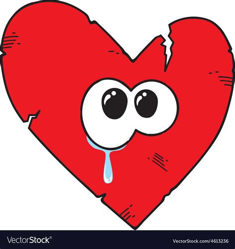 Cartoon broken heart Royalty Free Vector Image