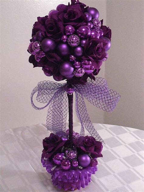 Try to mix modern style with. Purple Passion Topiary Trees/Tabletop decor, Centerpiece, Pre-Lit Topiary | Purple christmas ...