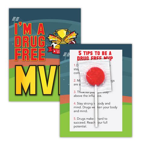 “im A Drug Free Mvp” Lollipop Card Prevention And Treatment Resource