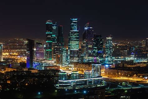 Hd Wallpaper Aerial Photo Of City Buildings During Nighttime
