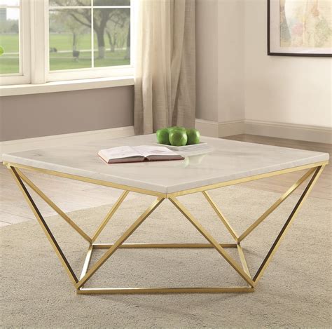 Jenna Contemporary Faux Marble Coffee Table Las Vegas Furniture Store