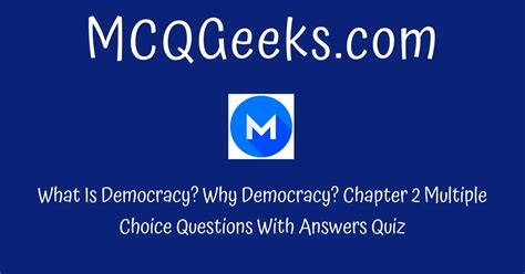 Mcq Questions For Class Civics What Is Democracy Why Democracy