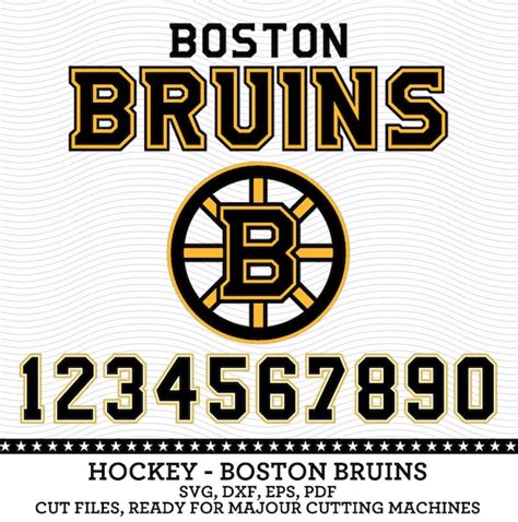 Boston Bruins Logo And Numbers Svg Dxf Eps Pdf By Svgsilhouettedxf