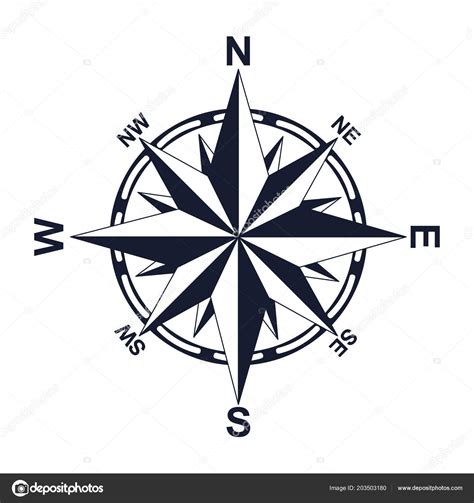 Kompas Kierunku Północ Południe Wschód Zachód Dla Projektu Ikona