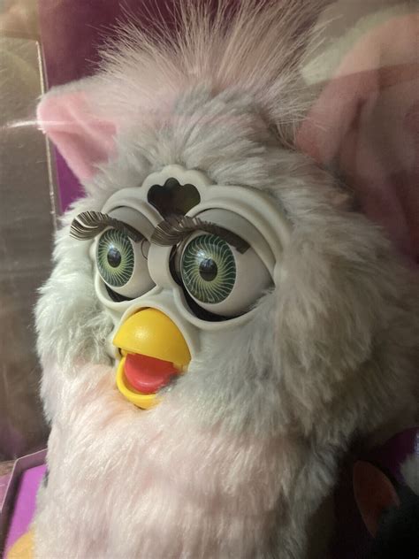Rare Electronic Furby Model 70 800 Grey With Black Spots Green Eyes
